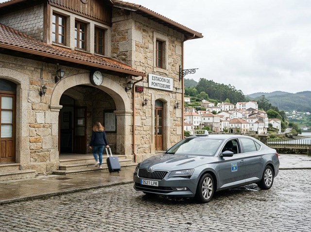 Taxi en Pontedeume para estación de tren y autobús - Imagen 1